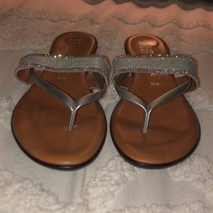 Sparkle Gem Flip flops with a tiny heel